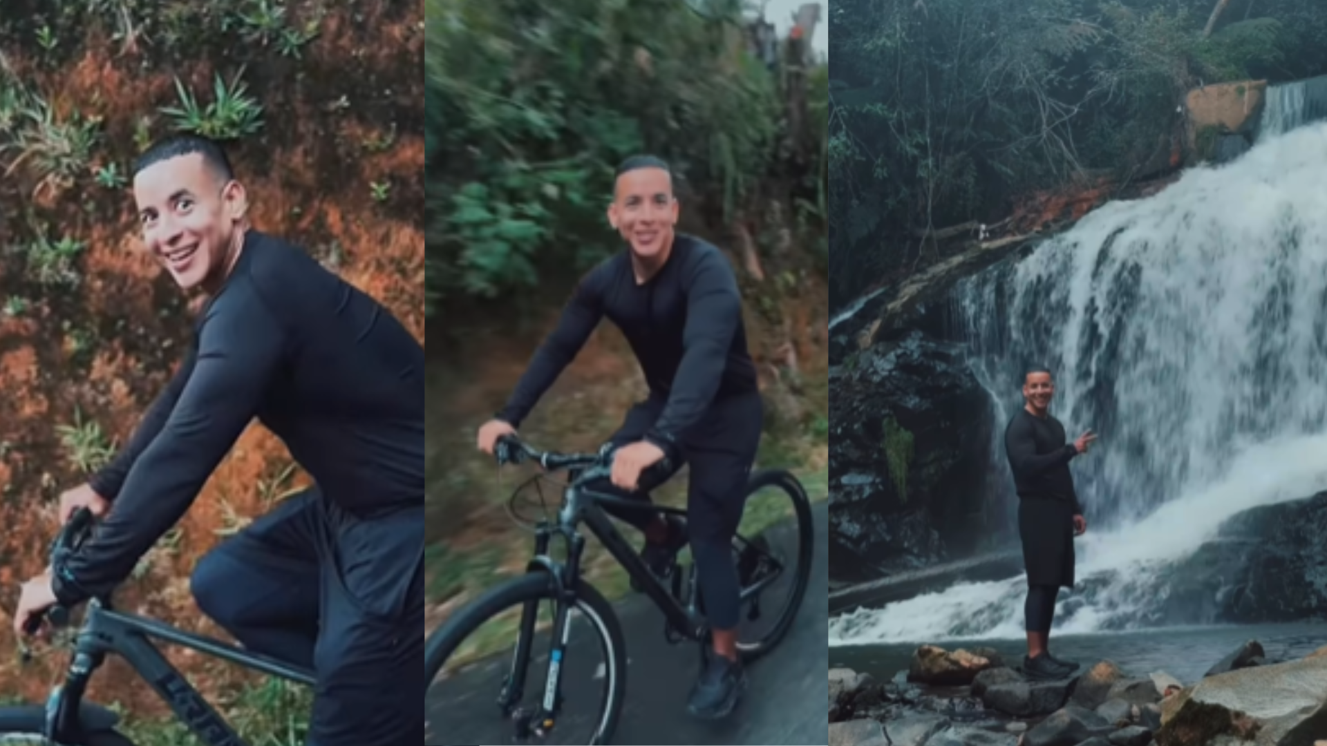 VIDEO | Daddy Yankee montó en bicicleta para visitar cascada en El Retiro, así fue su experiencia