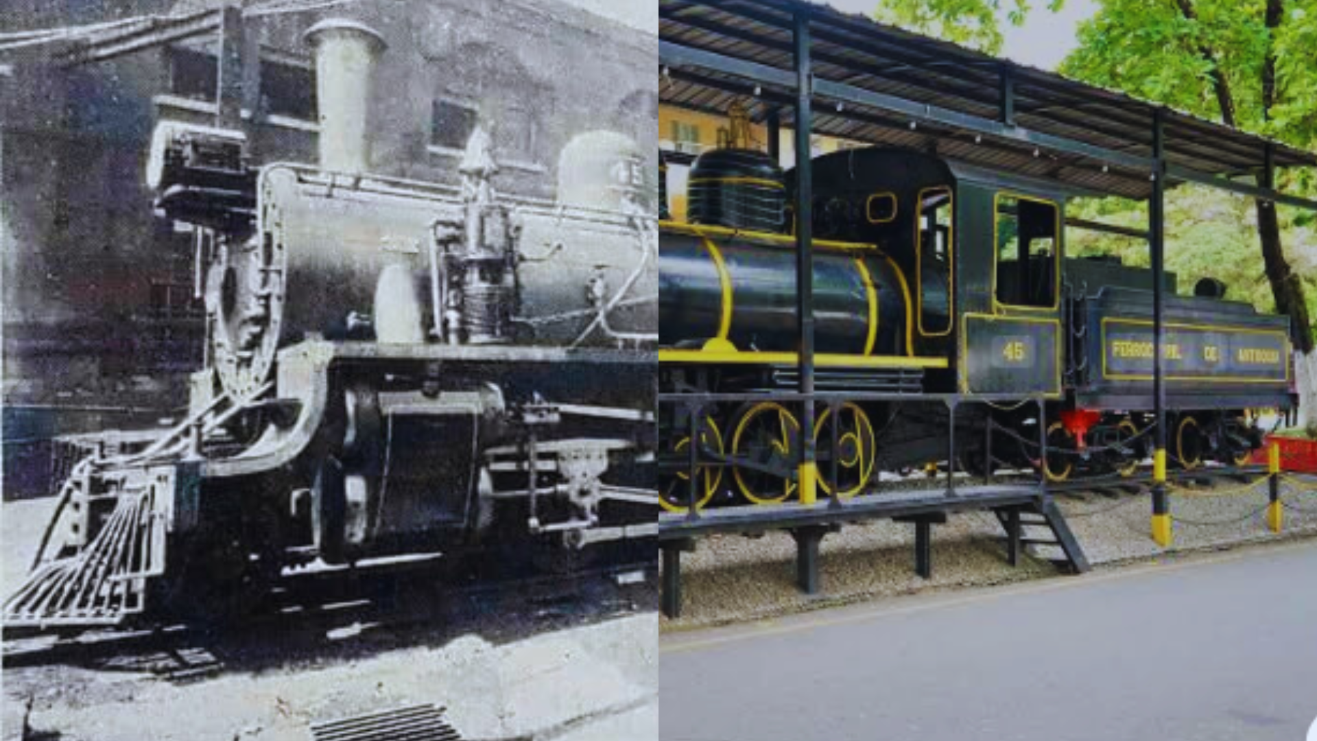 Un municipio del nordeste antioqueño guarda la Máquina 45, la primera locomotora que atravesó el Túnel de La Quiebra