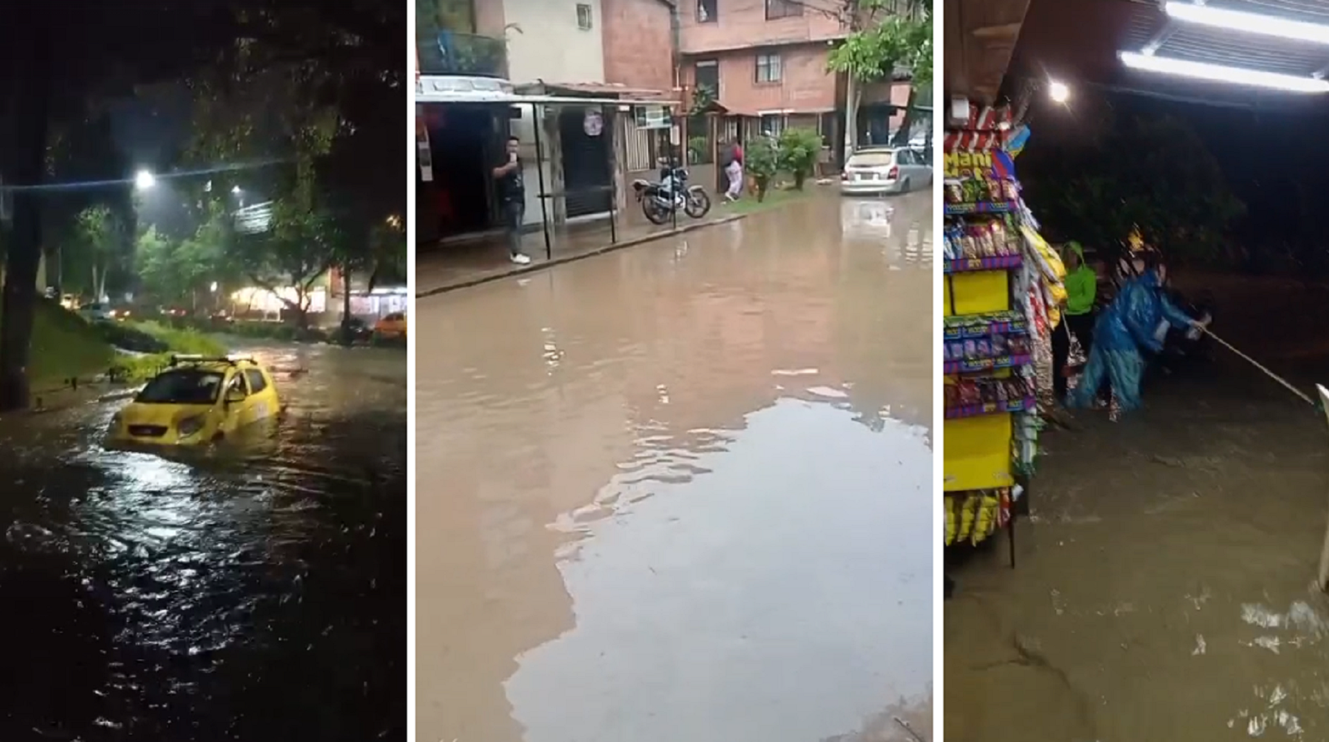 En videos quedaron registradas las inundaciones de Bello tras las fuertes lluvias, así amaneció el municipio
