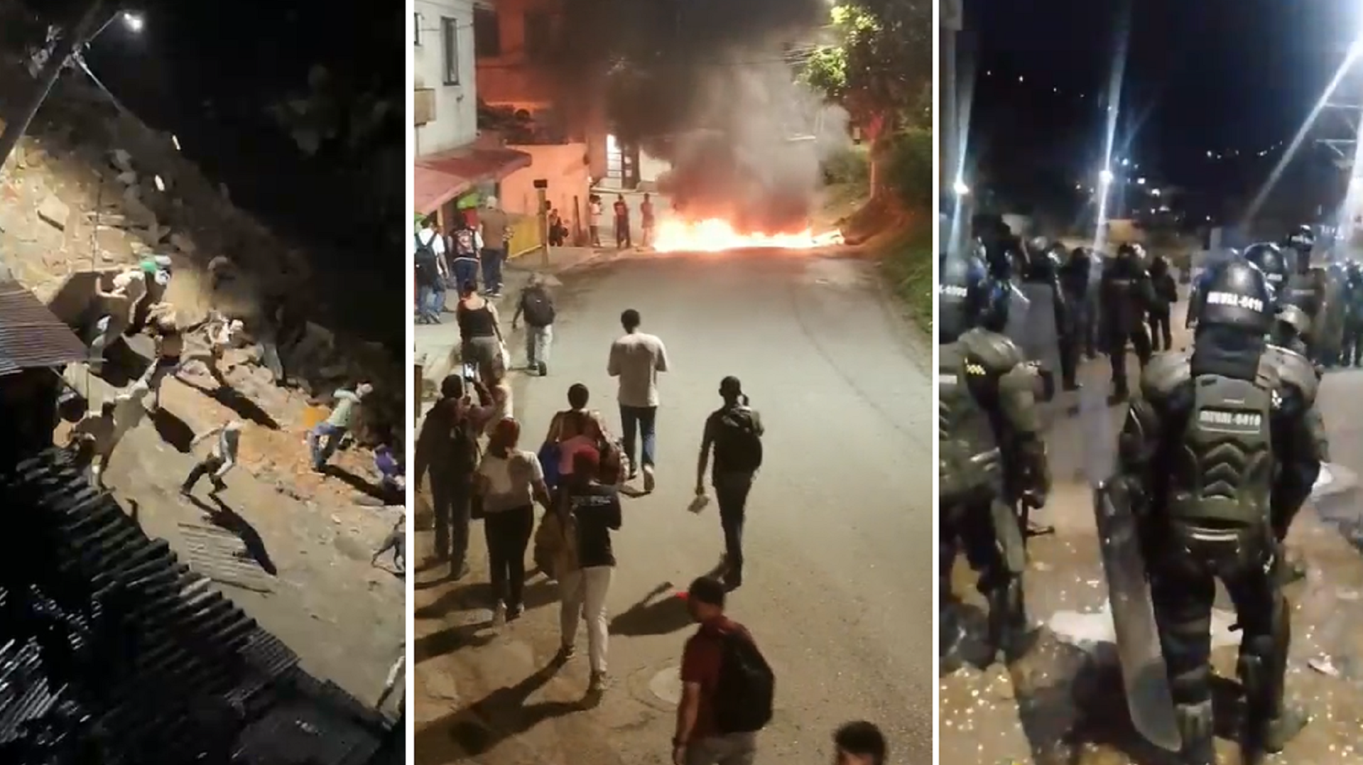 Con piedras, fuego y barricadas en Altavista enfrentaron a la Policía por desalojo de viviendas