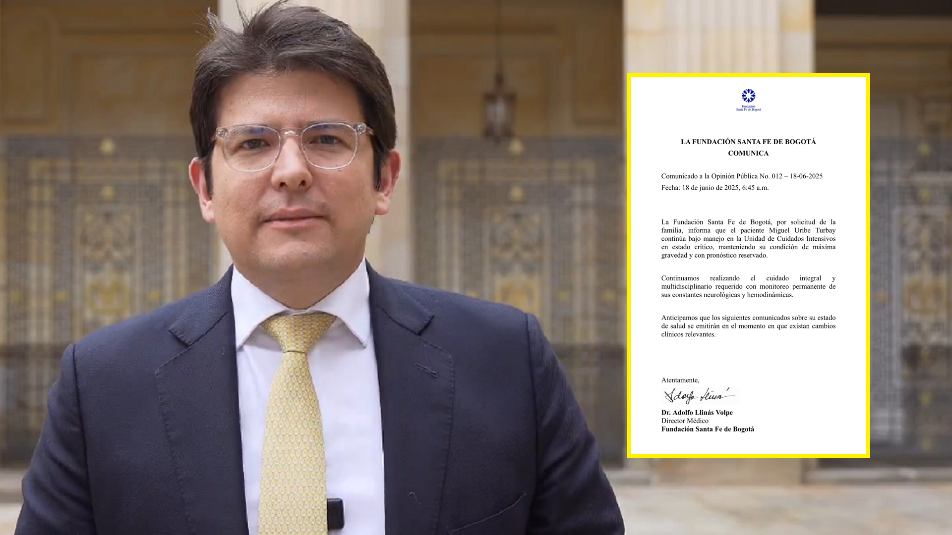 Último parte médico del estado de salud de Miguel Uribe: Es crítica y anuncian que solo informarán si hay cambios