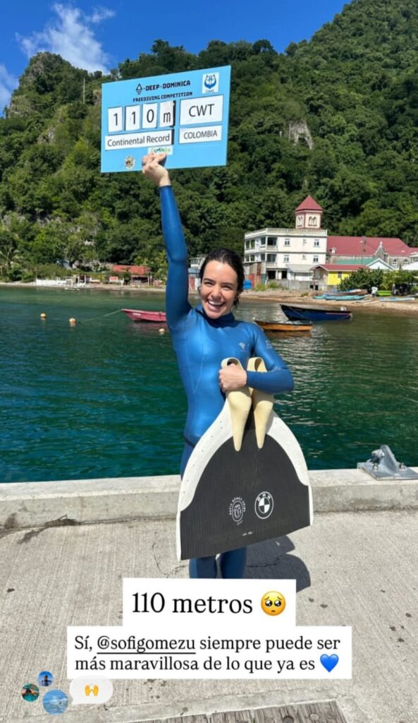 La apneista colombiana Sofía Gómez hace historia en Dominica dos