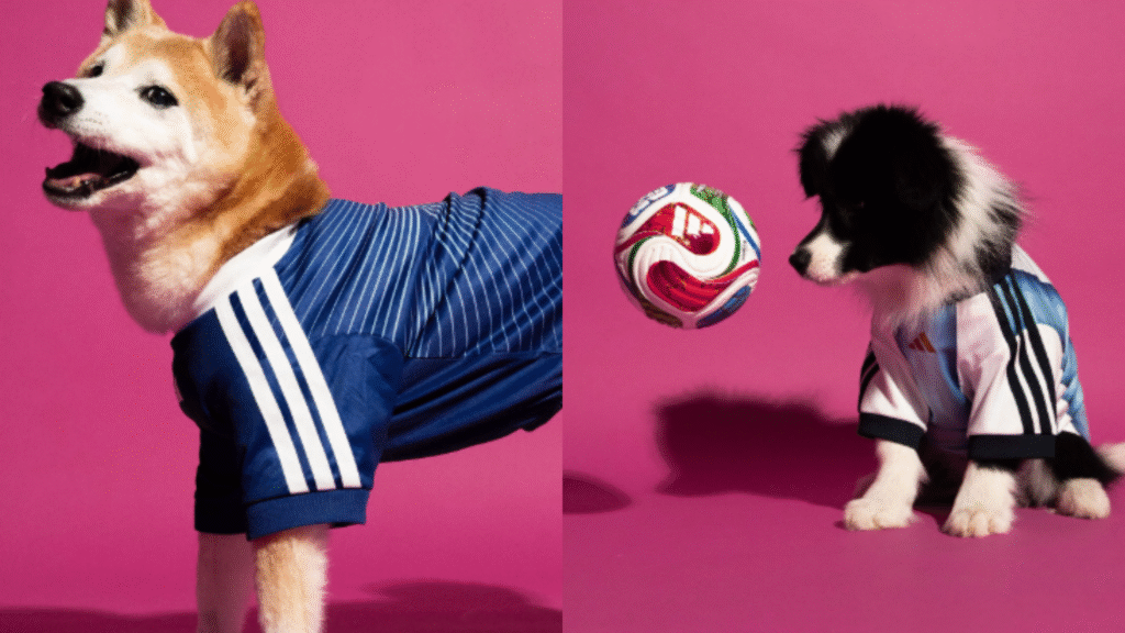 Camisetas para mascotas de Japón y Argentina. Colección para mascotas de Adidas. 