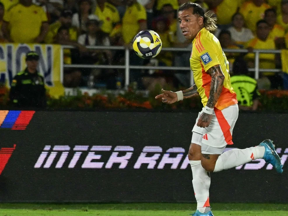 Dayro Moreno en un partido de Eliminatorias para el Mundial 2026. Tomado de AFP. Puede ser uno de los jugadores convocados al Mundial.